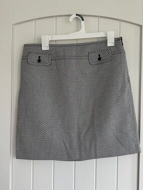 Classic Black & White Patterned A-Line Skirt
